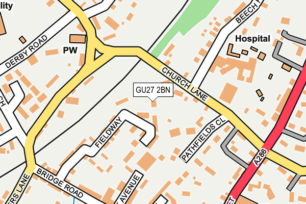 GU27 2BN map - OS OpenMap – Local (Ordnance Survey)