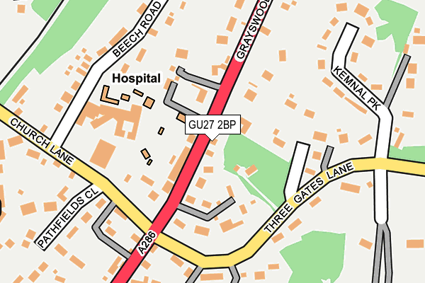 GU27 2BP map - OS OpenMap – Local (Ordnance Survey)