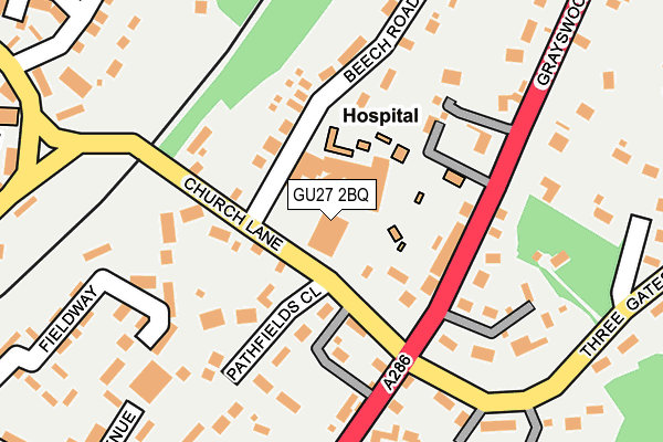 GU27 2BQ map - OS OpenMap – Local (Ordnance Survey)