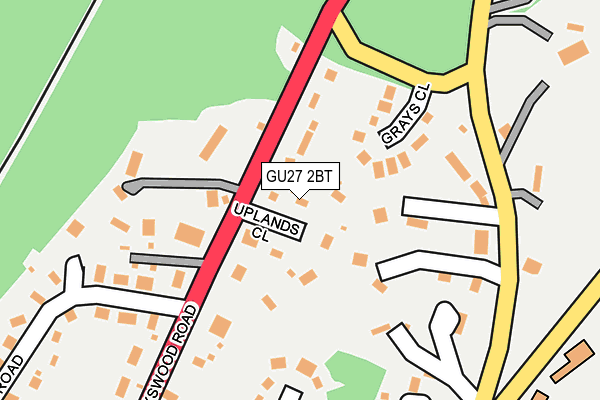GU27 2BT map - OS OpenMap – Local (Ordnance Survey)
