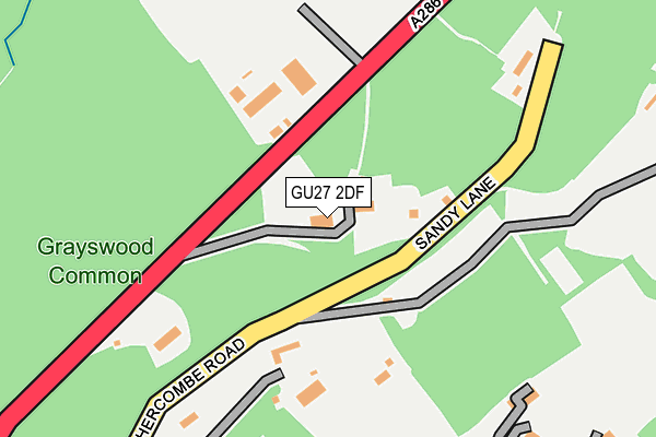 GU27 2DF map - OS OpenMap – Local (Ordnance Survey)
