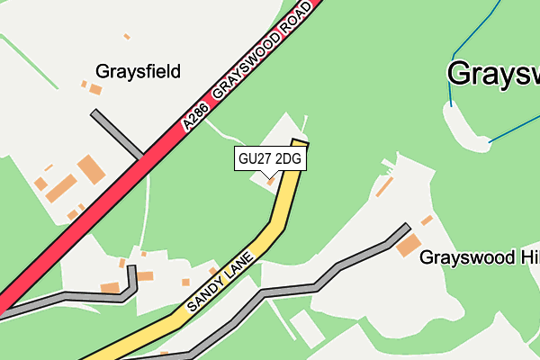 GU27 2DG map - OS OpenMap – Local (Ordnance Survey)