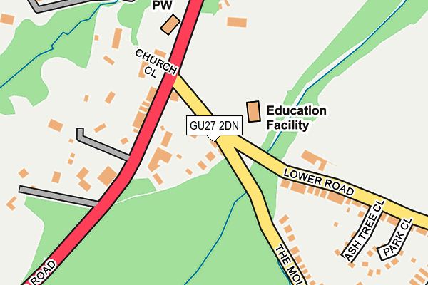 GU27 2DN map - OS OpenMap – Local (Ordnance Survey)