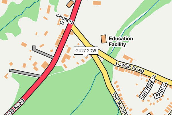 GU27 2DW map - OS OpenMap – Local (Ordnance Survey)