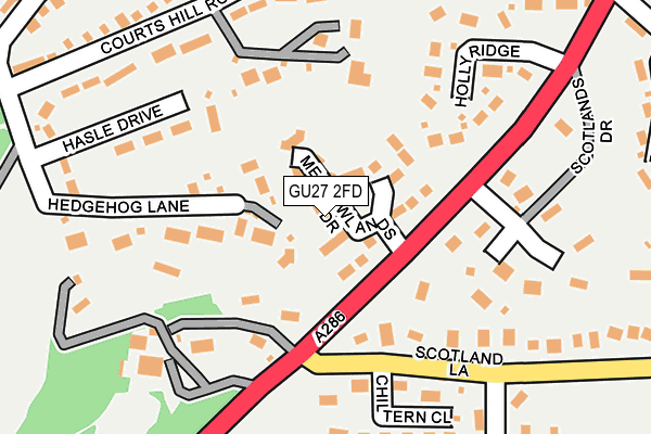 GU27 2FD map - OS OpenMap – Local (Ordnance Survey)