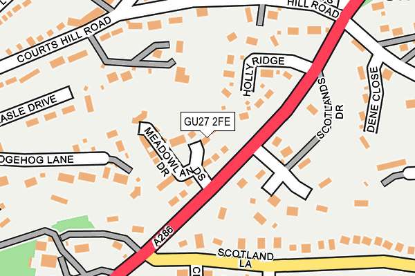 GU27 2FE map - OS OpenMap – Local (Ordnance Survey)