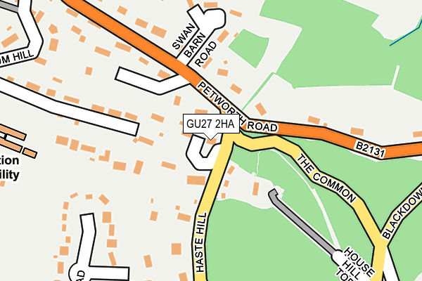 GU27 2HA map - OS OpenMap – Local (Ordnance Survey)