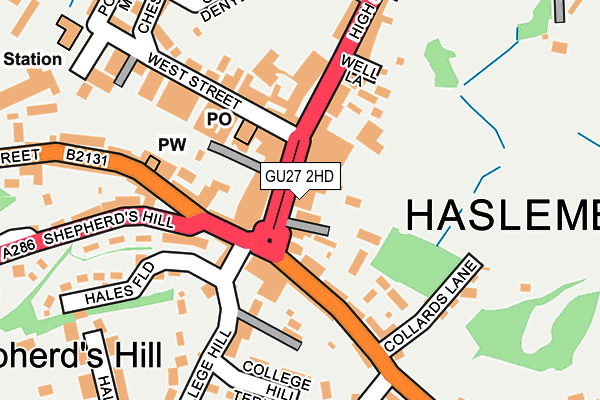 GU27 2HD map - OS OpenMap – Local (Ordnance Survey)