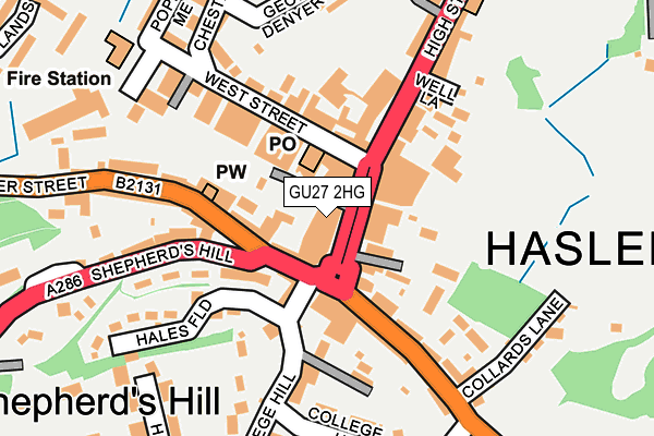 GU27 2HG map - OS OpenMap – Local (Ordnance Survey)
