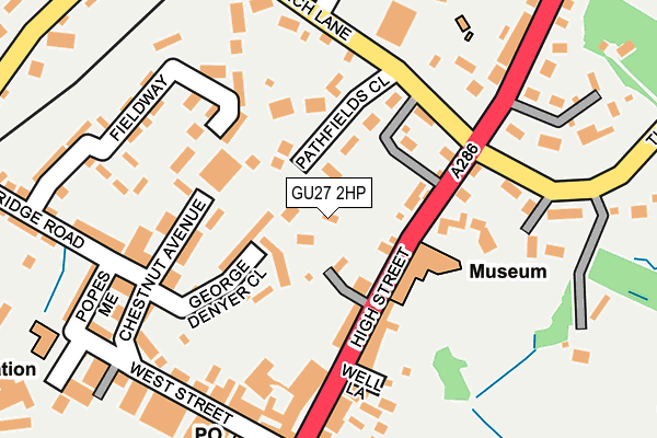 GU27 2HP map - OS OpenMap – Local (Ordnance Survey)