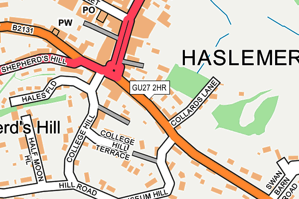 GU27 2HR map - OS OpenMap – Local (Ordnance Survey)