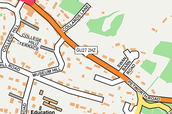 GU27 2HZ map - OS OpenMap – Local (Ordnance Survey)