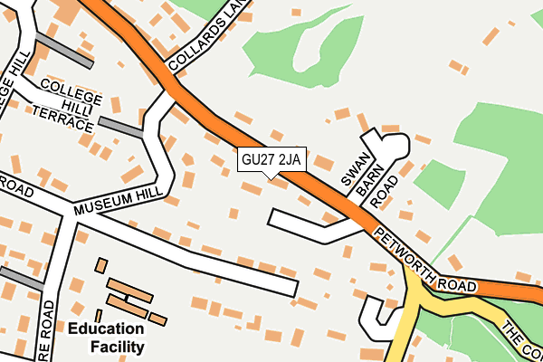 GU27 2JA map - OS OpenMap – Local (Ordnance Survey)