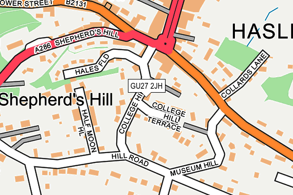 GU27 2JH map - OS OpenMap – Local (Ordnance Survey)
