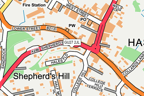 GU27 2JL map - OS OpenMap – Local (Ordnance Survey)