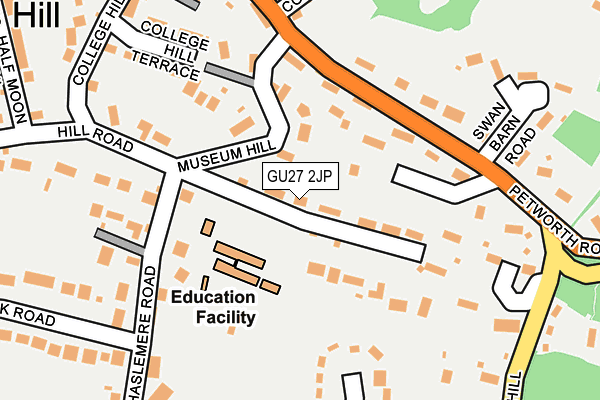 GU27 2JP map - OS OpenMap – Local (Ordnance Survey)