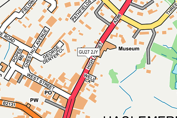 GU27 2JY map - OS OpenMap – Local (Ordnance Survey)