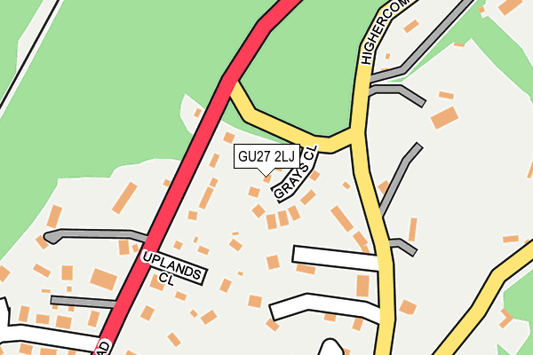 GU27 2LJ map - OS OpenMap – Local (Ordnance Survey)