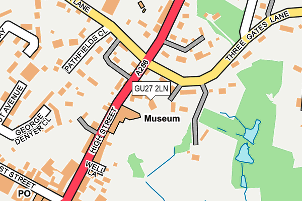 GU27 2LN map - OS OpenMap – Local (Ordnance Survey)