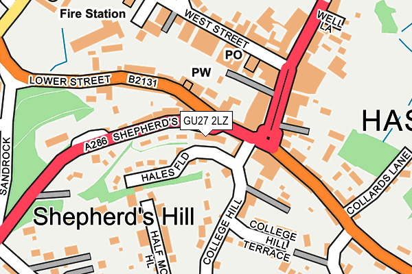 GU27 2LZ map - OS OpenMap – Local (Ordnance Survey)