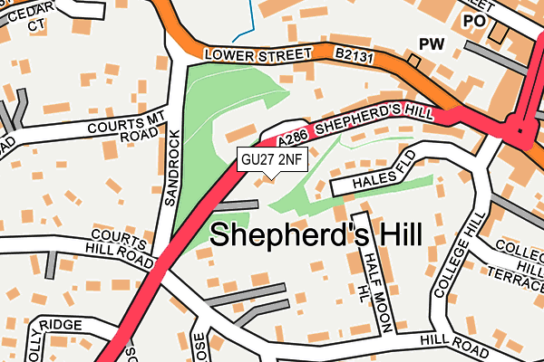 GU27 2NF map - OS OpenMap – Local (Ordnance Survey)