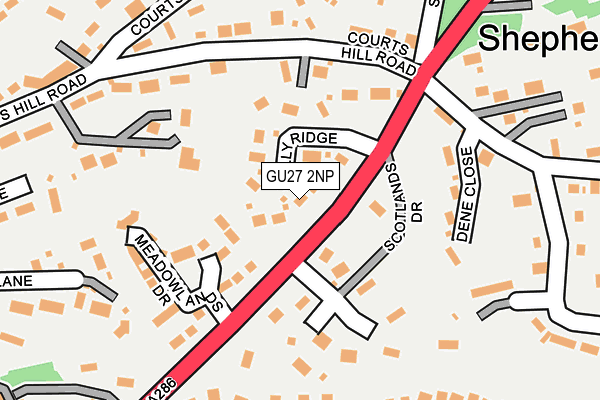 GU27 2NP map - OS OpenMap – Local (Ordnance Survey)