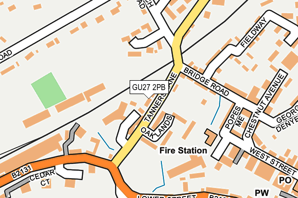 GU27 2PB map - OS OpenMap – Local (Ordnance Survey)