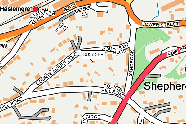 GU27 2PR map - OS OpenMap – Local (Ordnance Survey)