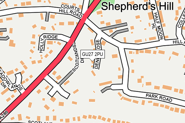 GU27 2PU map - OS OpenMap – Local (Ordnance Survey)