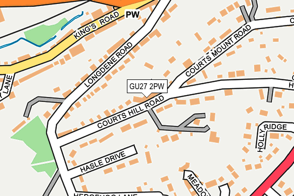 GU27 2PW map - OS OpenMap – Local (Ordnance Survey)