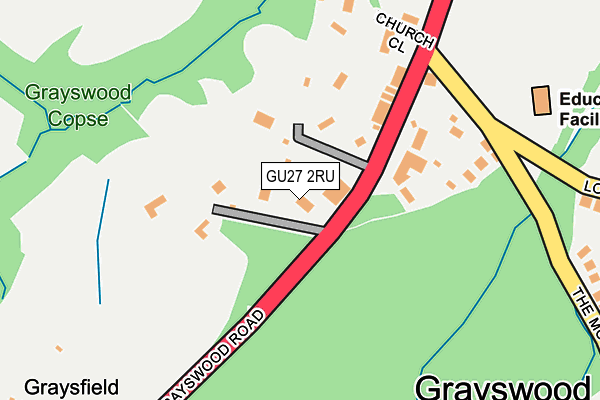 GU27 2RU map - OS OpenMap – Local (Ordnance Survey)