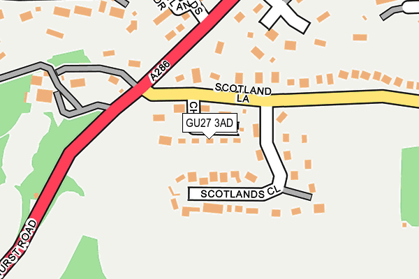 GU27 3AD map - OS OpenMap – Local (Ordnance Survey)