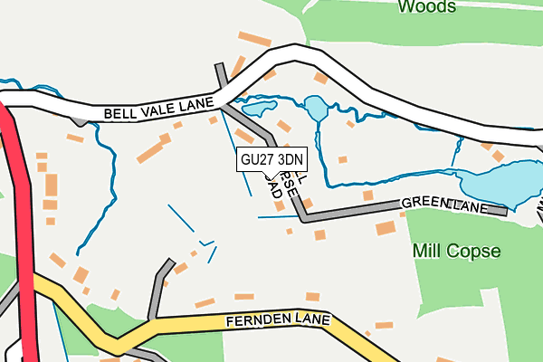 GU27 3DN map - OS OpenMap – Local (Ordnance Survey)