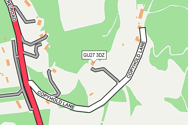 GU27 3DZ map - OS OpenMap – Local (Ordnance Survey)