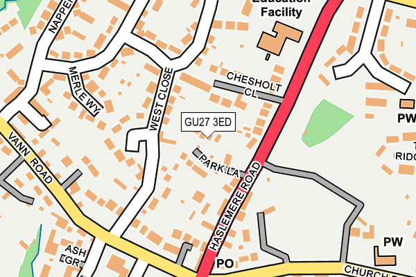 GU27 3ED map - OS OpenMap – Local (Ordnance Survey)