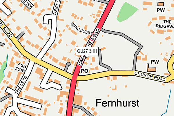 GU27 3HH map - OS OpenMap – Local (Ordnance Survey)