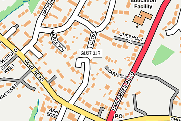 GU27 3JR map - OS OpenMap – Local (Ordnance Survey)