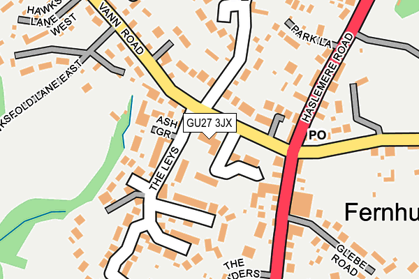 GU27 3JX map - OS OpenMap – Local (Ordnance Survey)