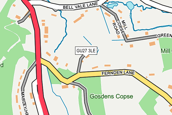 GU27 3LE map - OS OpenMap – Local (Ordnance Survey)