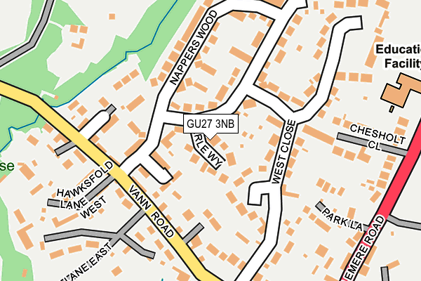 GU27 3NB map - OS OpenMap – Local (Ordnance Survey)