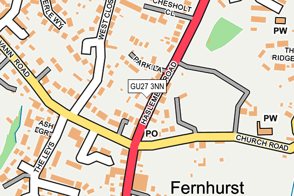 GU27 3NN map - OS OpenMap – Local (Ordnance Survey)