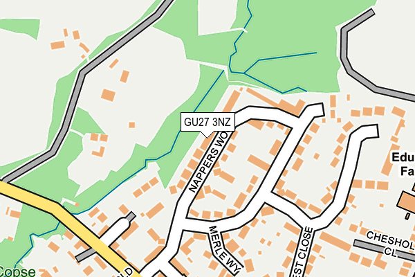 GU27 3NZ map - OS OpenMap – Local (Ordnance Survey)