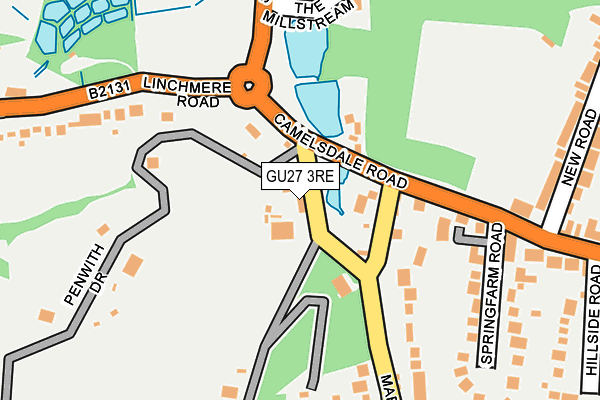 GU27 3RE map - OS OpenMap – Local (Ordnance Survey)