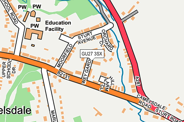 GU27 3SX map - OS OpenMap – Local (Ordnance Survey)