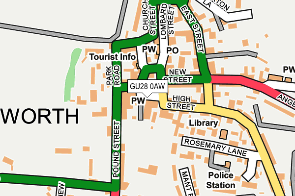 GU28 0AW map - OS OpenMap – Local (Ordnance Survey)