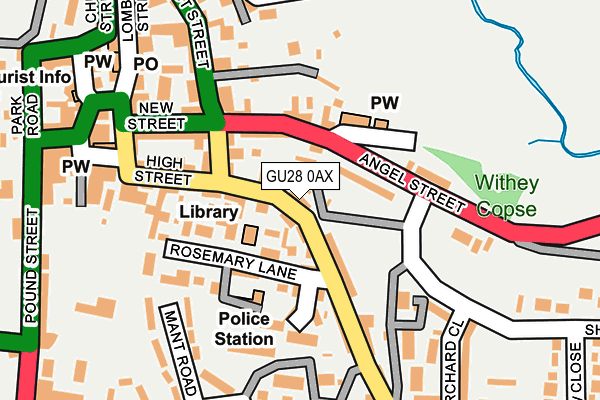 GU28 0AX map - OS OpenMap – Local (Ordnance Survey)