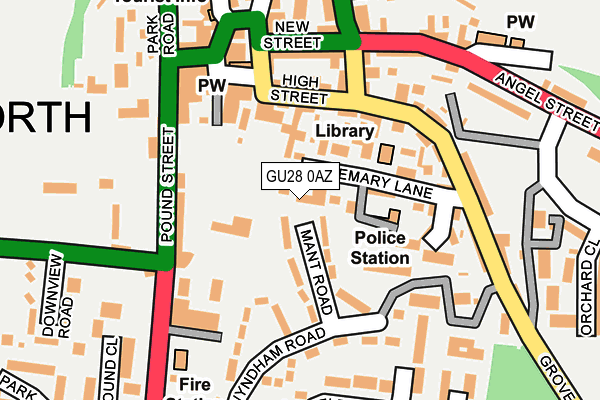 GU28 0AZ map - OS OpenMap – Local (Ordnance Survey)