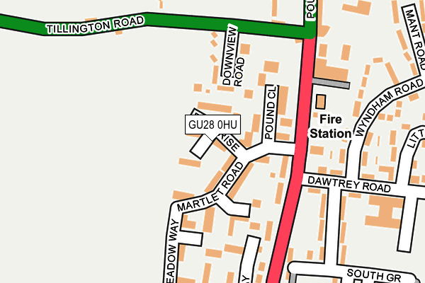 GU28 0HU map - OS OpenMap – Local (Ordnance Survey)