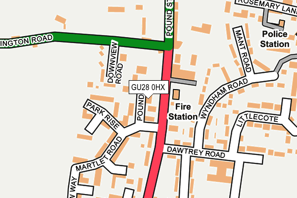 GU28 0HX map - OS OpenMap – Local (Ordnance Survey)