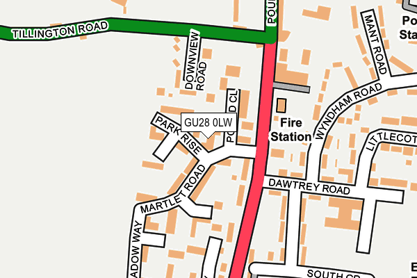 GU28 0LW map - OS OpenMap – Local (Ordnance Survey)